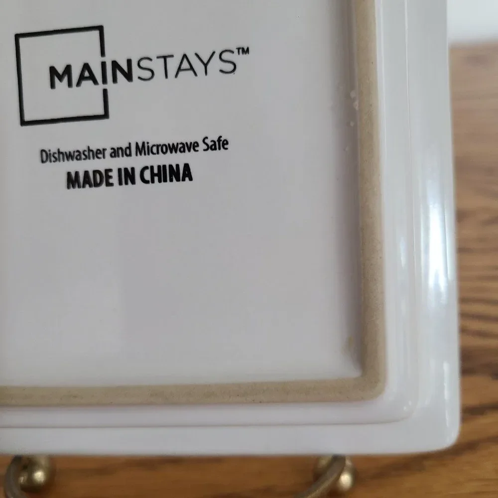 Mainstays Ceramic Rectangular Spoon Rest Utensil Holder Kitchen Stove Countertop